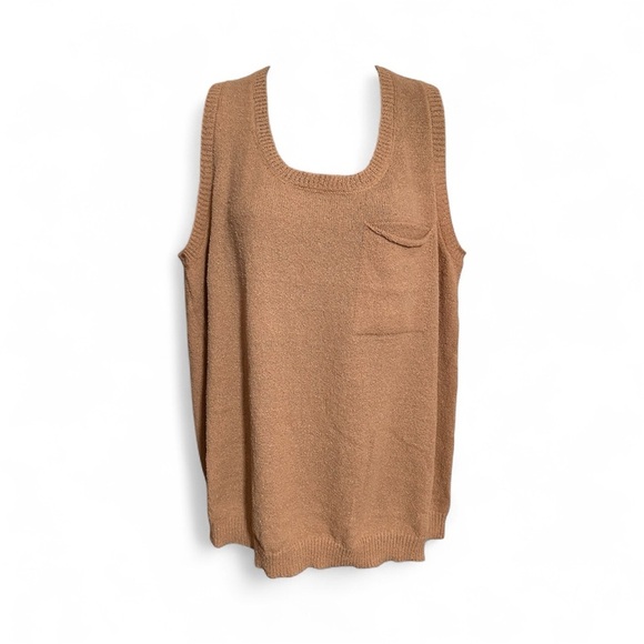 Blu Pepper Tops - Perch by Blu Pepper Beige Sweater tank with buttons down
